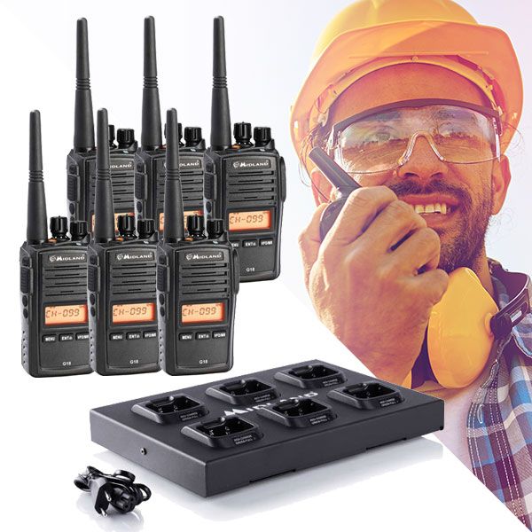 Pack de 6 Midland G18 Pro NC avec Chargeur multiple