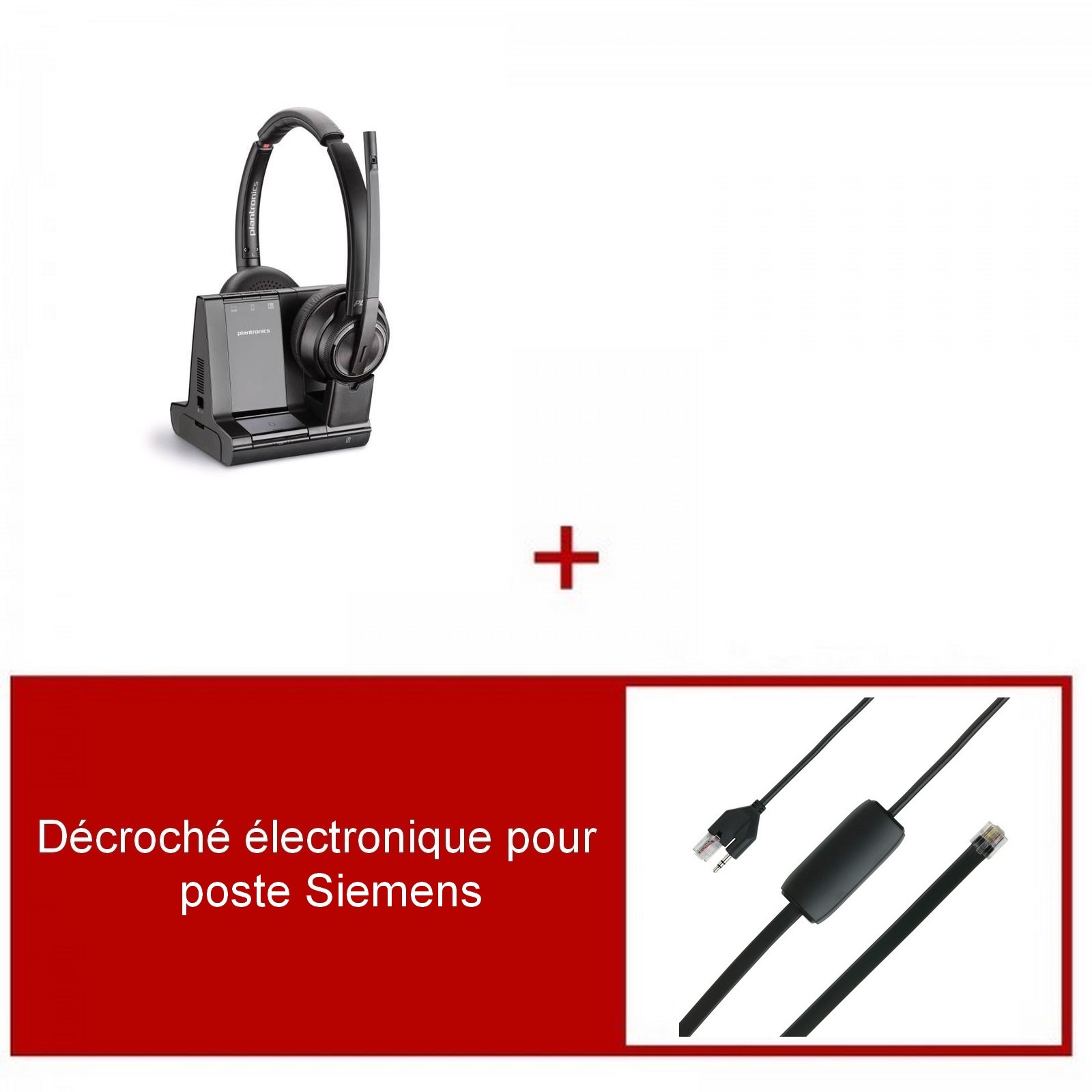 Pack casque Poly Savi 8220 Office Duo pour Siemens