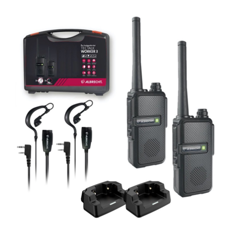 Albrecht Tectalk worker 3 Pack 2 walkies et 2 micro écouteurs