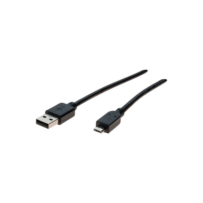 Cordon USB-A vers micro B 2.0 noir