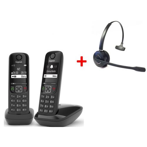 Gigaset AS690 DECT Duo + Casque Mono - Onedirect