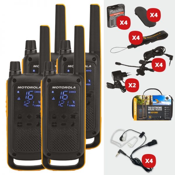 Pack de 4 Motorola T82 Extreme + Kits bodyguard
