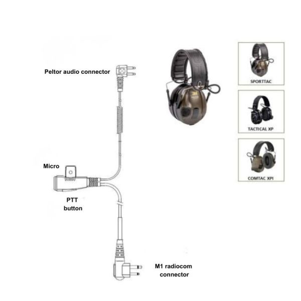 J22 radiocom adapter with microphone and PTT button