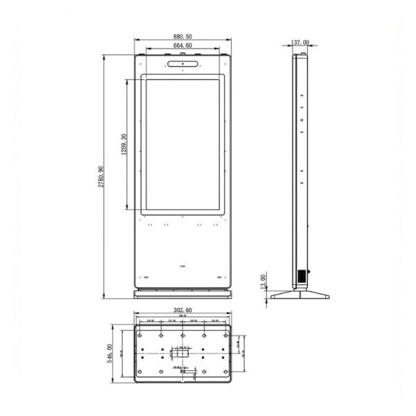 Kimex totem vidéo outdoor 55'' 3500cd
