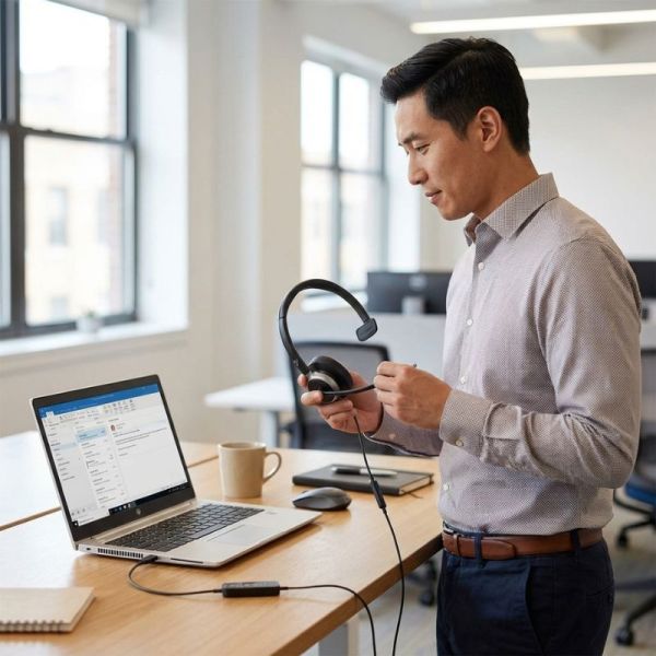 Poly Mission 610 noise reduction headset