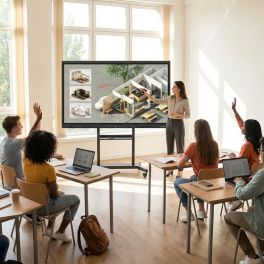 LG CreateBoard 65 inch interactive display in classroom environment