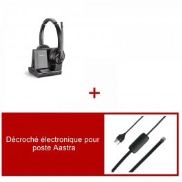 Pack casque Plantronics Savi 8220 Office Duo pour Aastra