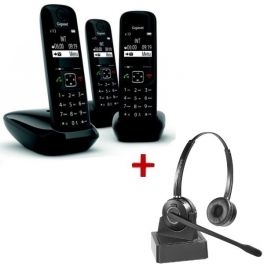 Gigaset AS690 DECT Trio + Casque Duo