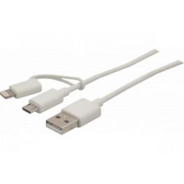 Cordon USB-A 2.0 vers lightning + micro USB-B 1m