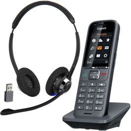 WANTEK Casque de téléphone sans fil avec micro antibruit Fiche jack de 2,5  mm Pour téléphone fixe Gigaset C430 C610 S850 Panasonic Cisco DECT