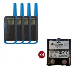 Pack de 4 Motorola T62 Bleu + Batteries de rechange