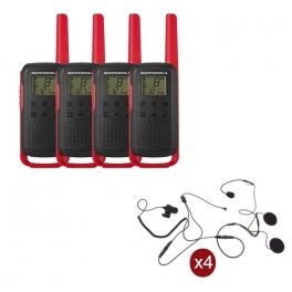 Pack de 4 Motorola T62 Rouge + Micro casque