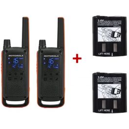 Pack de 2 Motorola Talkabout T82 + Batteries de rechange haute capacité