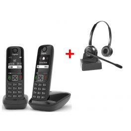 Gigaset AS690 DECT Duo + Casque Duo