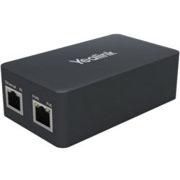 Adaptateur PoE pour téléphones Yealink Interface: ports PoE 10/100 / 1000M Indicateur LED: PWR, PoE Entrée: 100 ～ 240V AC 50 / 60Hz 1.0A Sortie: 54V 0.56A Compatible avec le Yealink CP960 et les autres téléphones Yealink prenant en charge le PoE