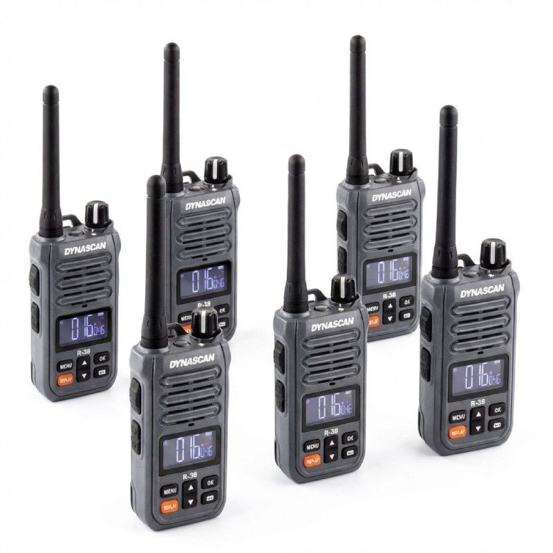 Pack 6 talkies walkies PMR446 Dynascan R38