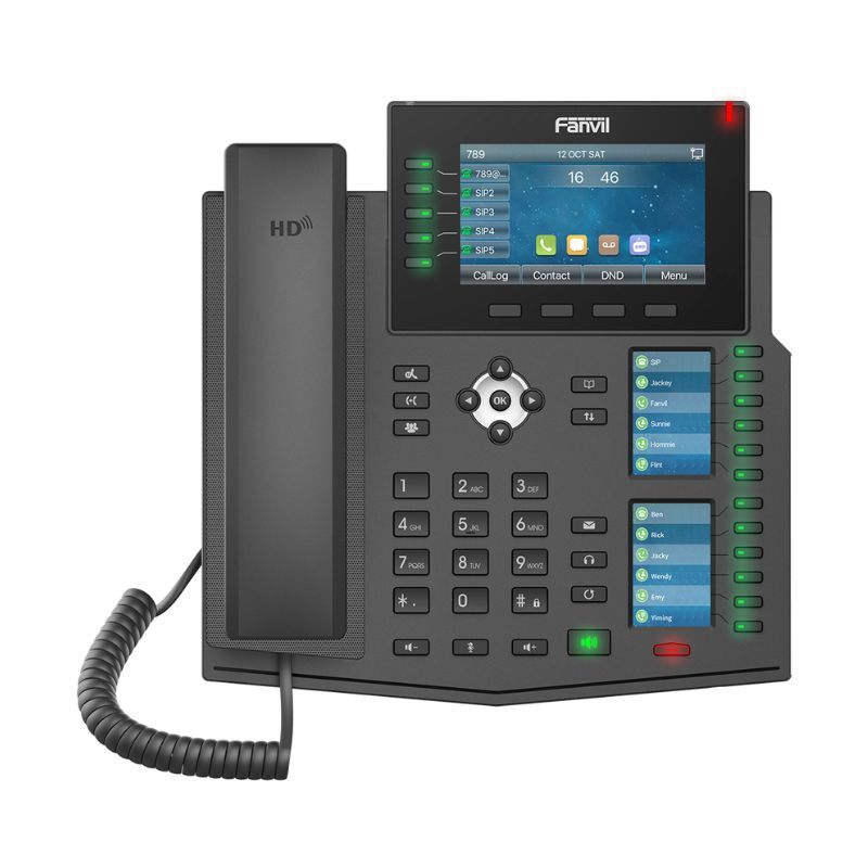 Fanvil X6U V2 Téléphone IP avec 20 lignes SIP et PoE