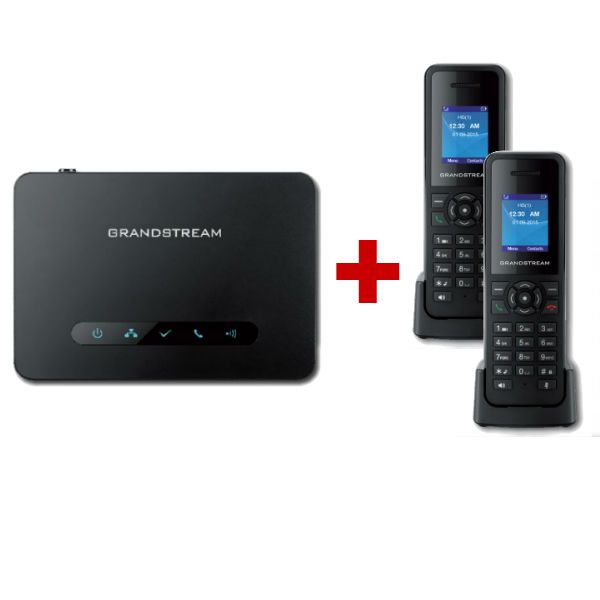 Pack Duo : Base DECT Grandstream DP750 + 2 combinés DP720