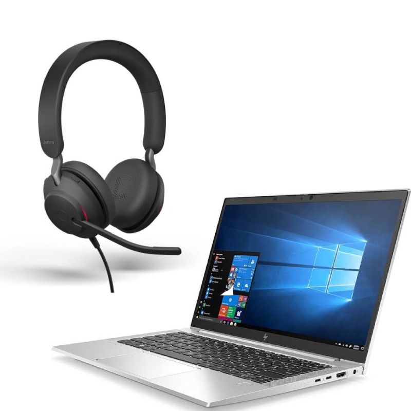 Kit de collaboration HP EliteBook 830 G7 + Jabra Evolve2 40 SE