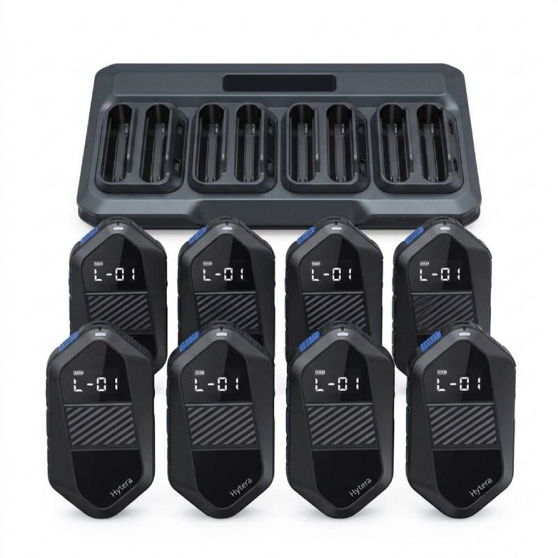 Pack de 8 talkies PMR446 Hytera S1e + chargeur multiple