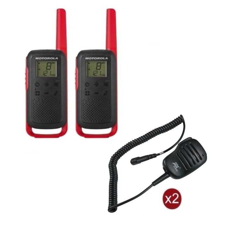 Pack de 2 Motorola T62 Rouge + Micros haut-parleurs déportés