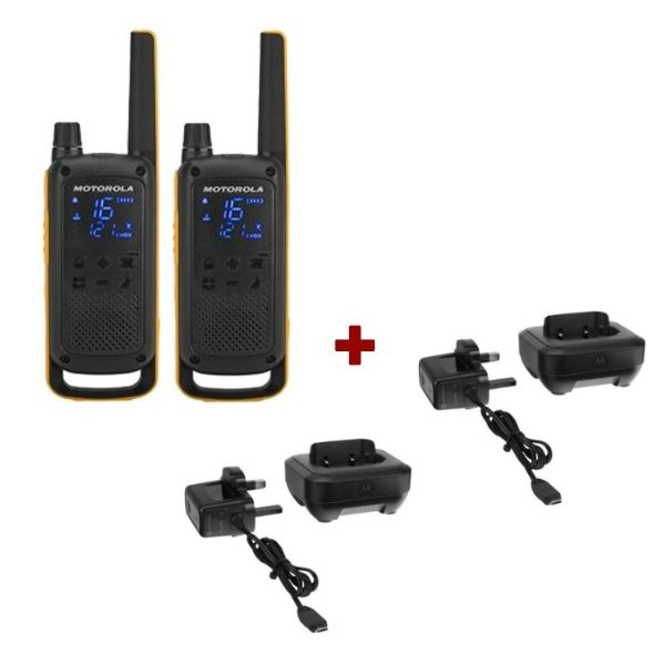 Pack de 2 Motorola Talkabout T82 + Socles de charge