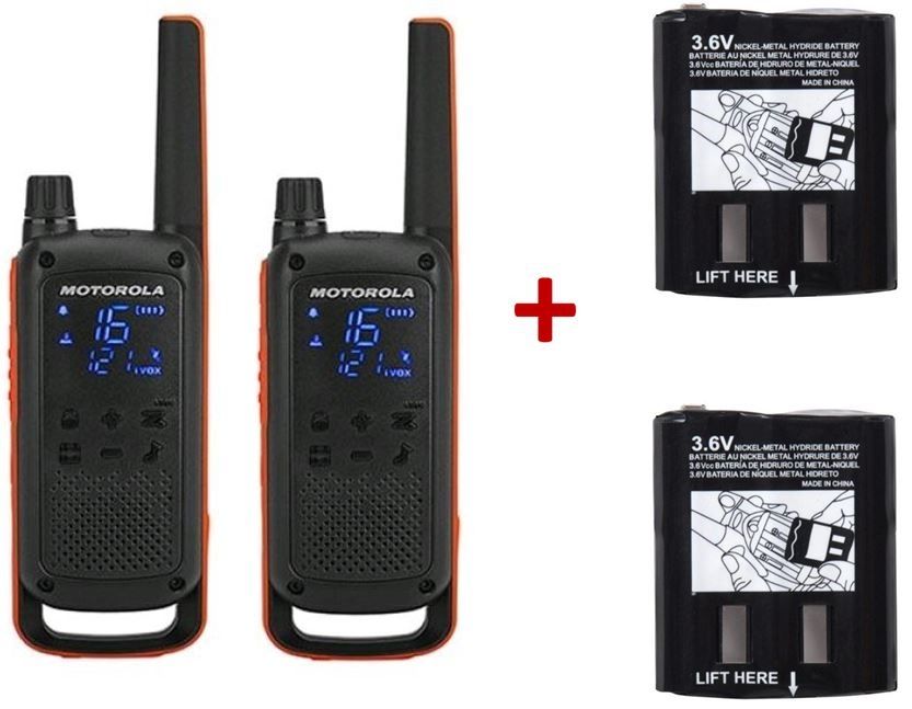 Pack de 2 Motorola Talkabout T82 + Batteries de rechange haute capacité