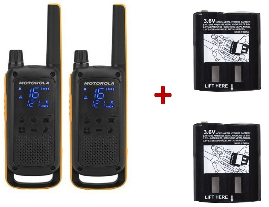 Pack de 2 Motorola Talkabout T82 Extreme + batteries supplémentaires Haute Capacité