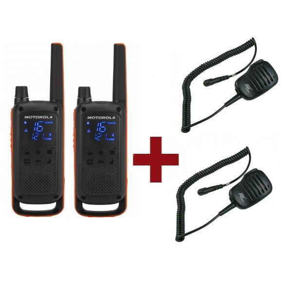 Pack de 2 Motorola Talkabout T82 + Micros haut-parleurs déportés