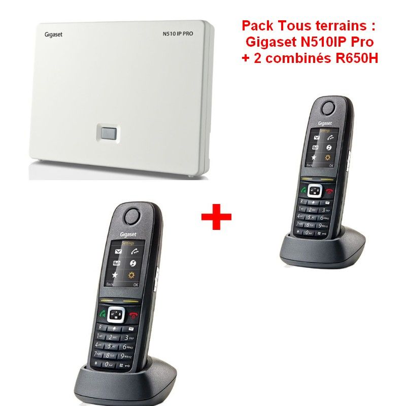 Pack Tout Terrain : Gigaset N510IP Pro + 2 combinés R650H