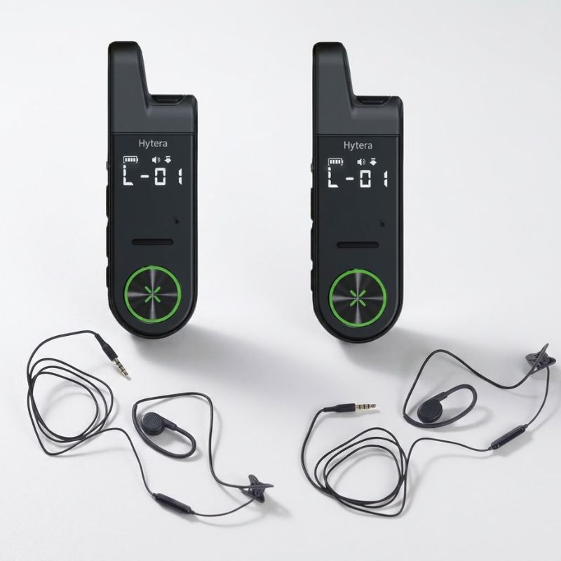 Pack 2 talkies walkies Hytera Mini S1 + 2 oreillettes C-Ear BM11