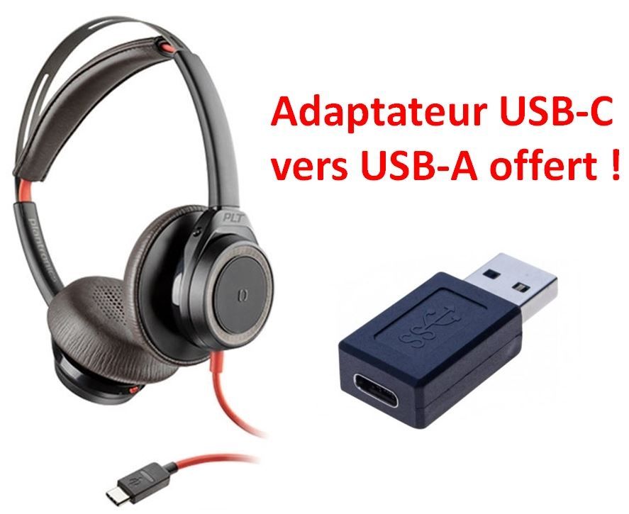 Pack: Plantronics Blackwire 7225 USB-C + USB-C to USB-A Adapter