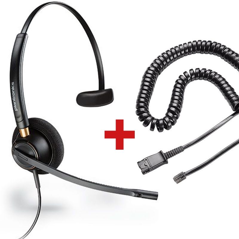 Plantronics Encore Pro 510 antibruit + cordon QD étiro