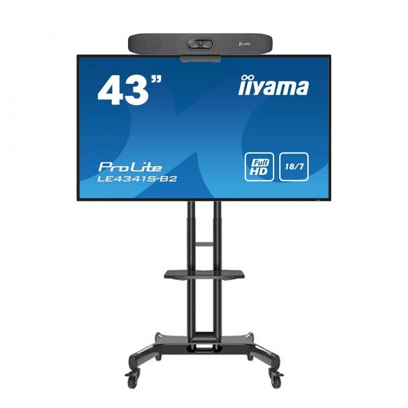 Pack Poly & iiyama - barre vidéo Studio R30 + écran 43'' + support