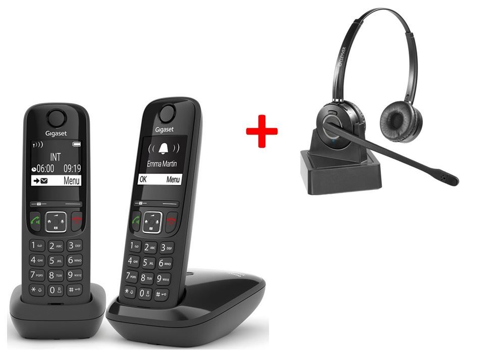 Gigaset AS690 DECT Duo + Casque Duo