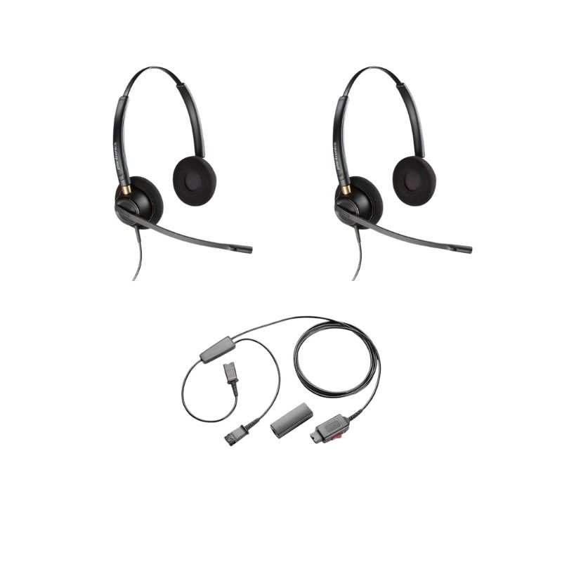 Pack 2 Plantronics EncorePro HW520 antibruit + câble Y