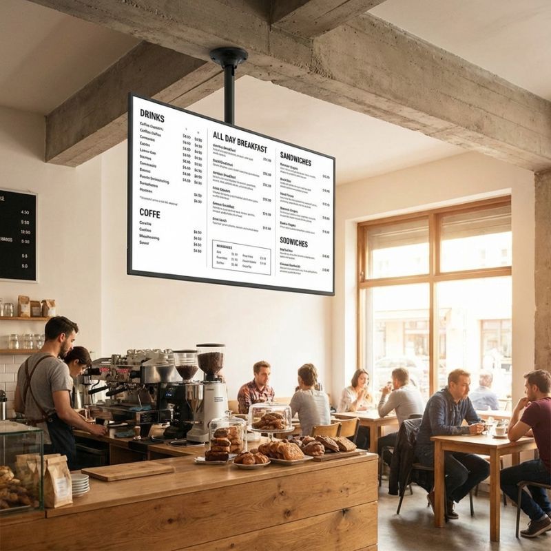 Pack écran 4K Samsung QBC 75" + Support plafond Neomounts FPMA-C340BLACK