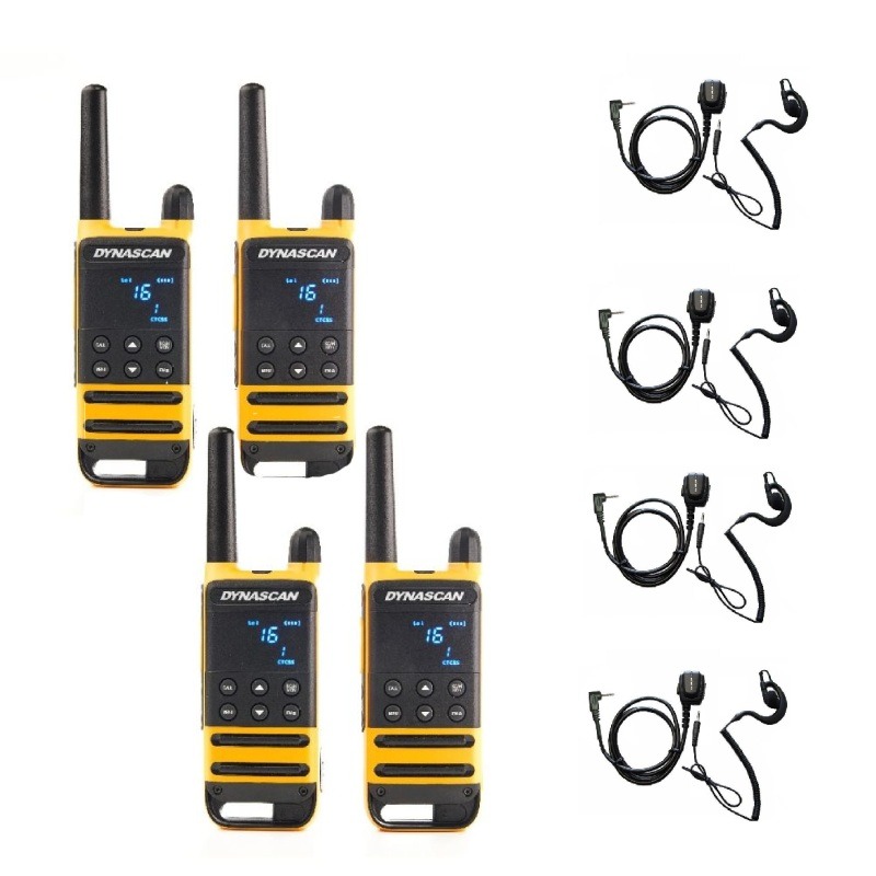 Pack 4 Dynascan P19 + 4 micro-oreillettes avec crochet