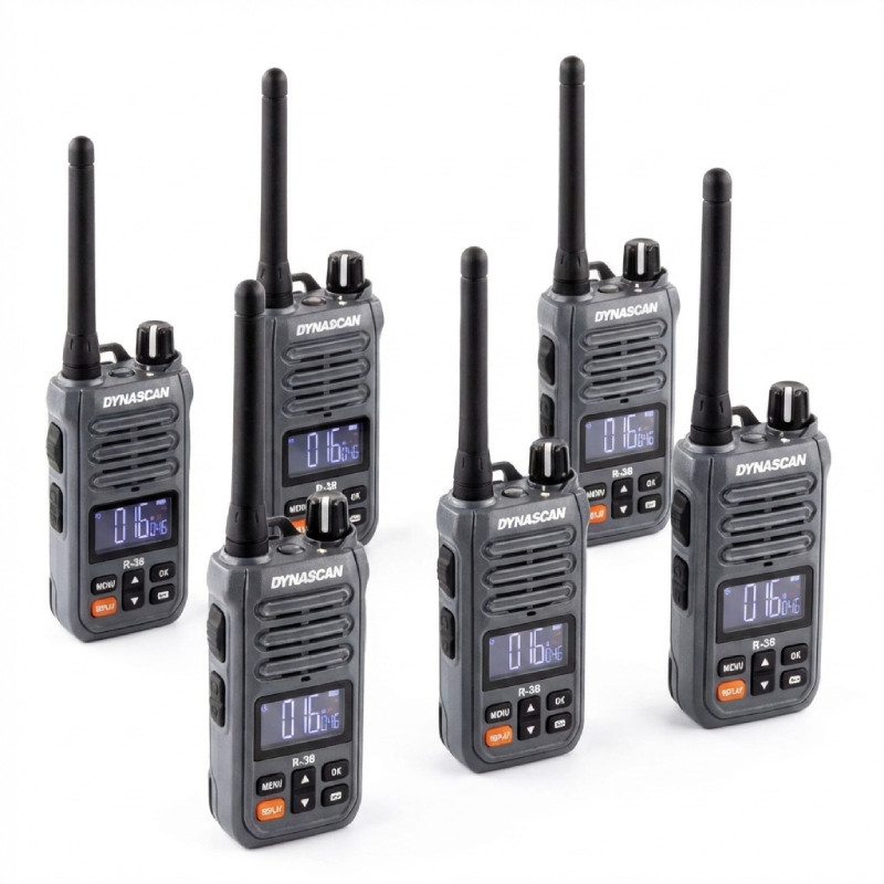 Pack 6 talkies walkies PMR446 Dynascan R38