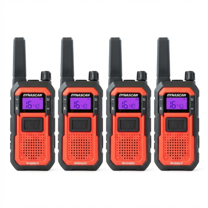 Pack 4 talkies walkies PMR446 Dynascan Rugged