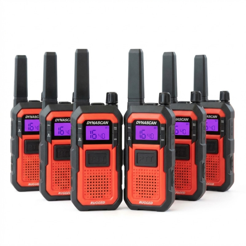 Pack 6 talkies walkies PMR446 Dynascan Rugged