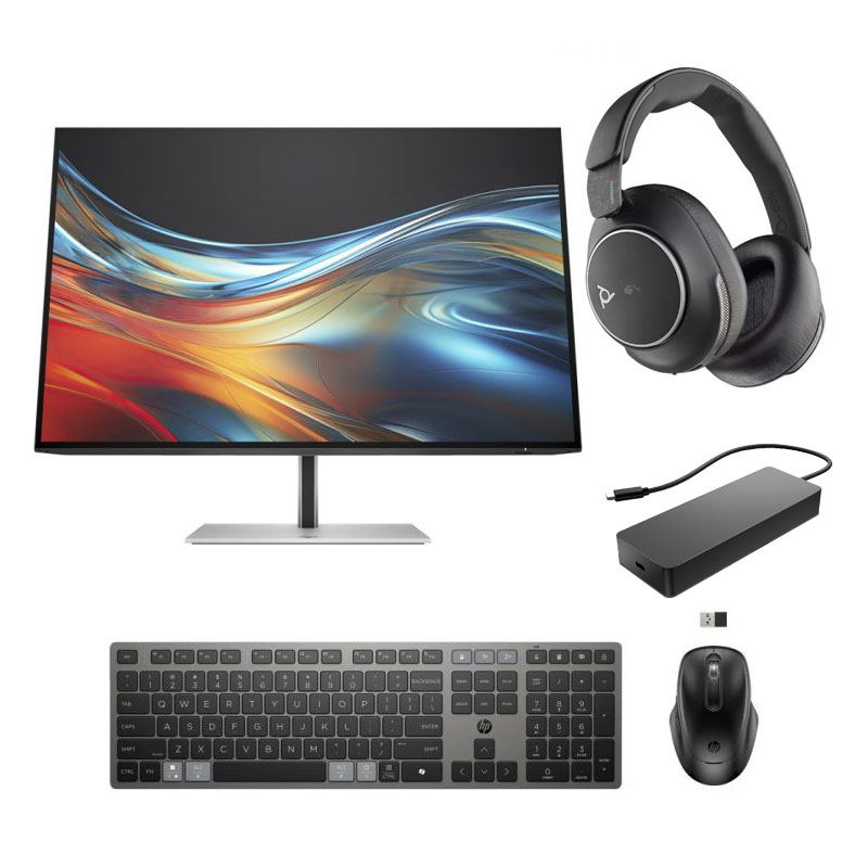 Pack HP & Poly - Écran Pro WUXGA 24'', casque Voyager Surround 80T + accessoires