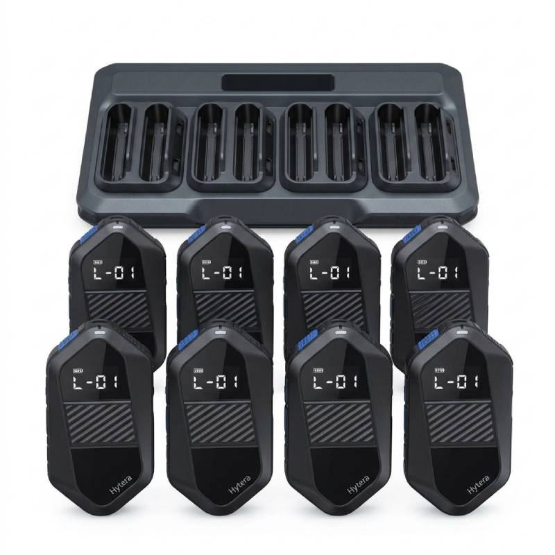 Pack de 8 talkies PMR446 Hytera S1e + chargeur multiple