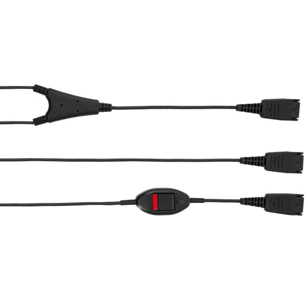 Câble Y USB-QD Pour Casques Jabra - Double écoute Et Formation - Boîtier De Contrôle Intégré - Collaboration Et Supervision