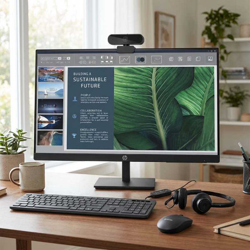 Pack Télétravail Essentiel – Écran 24” + Casque + Webcam + Clavier/Souris