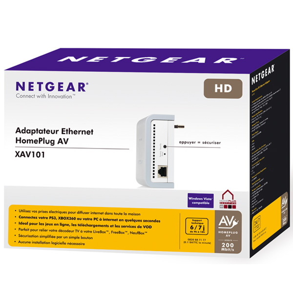 CPL Netgear XAV101 200 Mbps - module suppl. - Accessoires - Netgear - Achat CPL Netgear XAV101 200 Mbps - module suppl. - Accessoires - Netgear - Achat