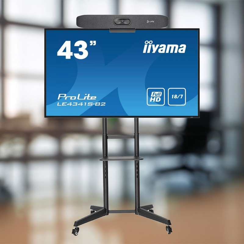 Pack Poly & iiyama - barre vidéo Studio R30 + écran 43'' + support