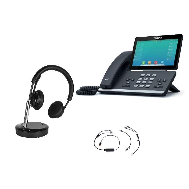 Pack Yealink T57W + décroché électronique + Cleyver DECT Office Duo