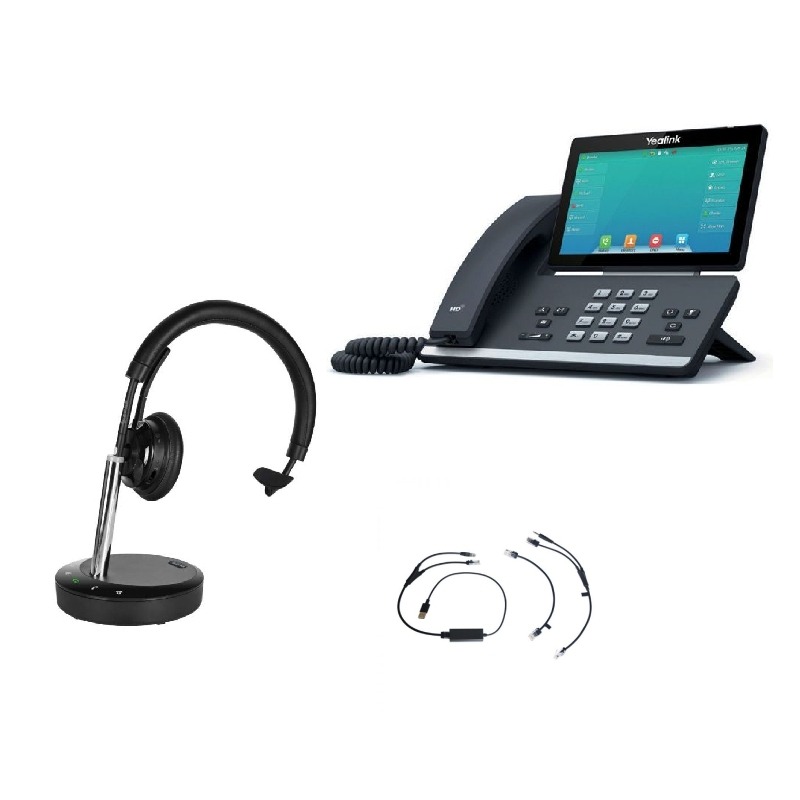 Pack Yealink T57W + décroché électronique + Cleyver DECT2 USB Mono