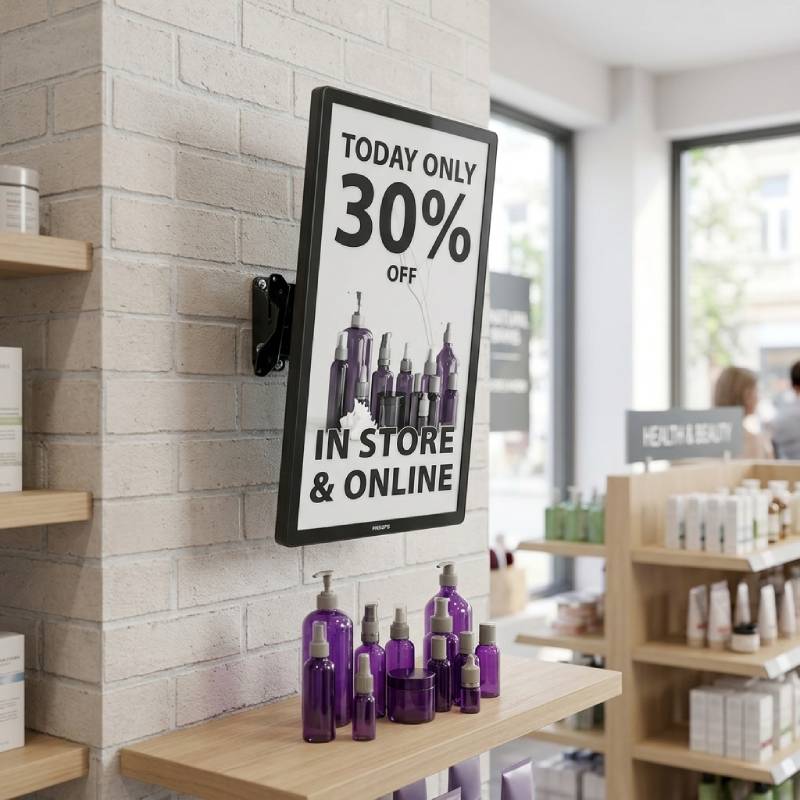 Pack Philips Tableaux ePaper 25'' + Support mural inclinable